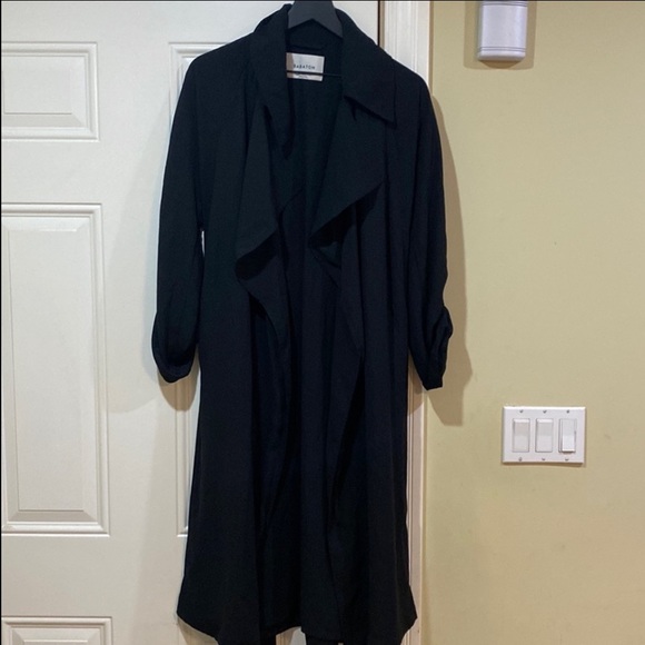 New Aritzia Babaton black Drape Trench Coat duster - Picture 2 of 6